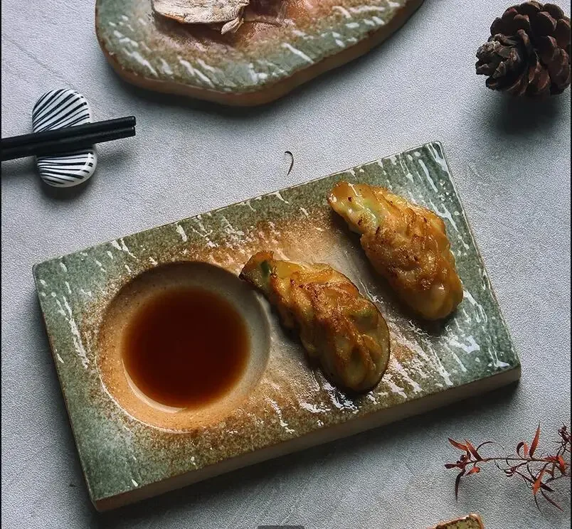 Home Cooking Japanese Food - Винтажная керамическая тарелка для стейка, японский
