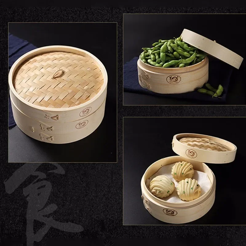 Steamer Bamboo Set - Кухонная бамбуковая пароварка для рыбы, риса,